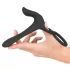 Black Velvets - vibrator og penisring - genopladelig 2i1 - sort
