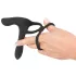 Black Velvets - vibrator og penisring - genopladelig 2i1 - sort
