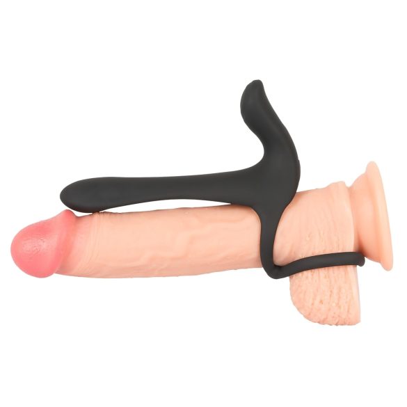 Black Velvets - vibrator og penisring - genopladelig 2i1 - sort