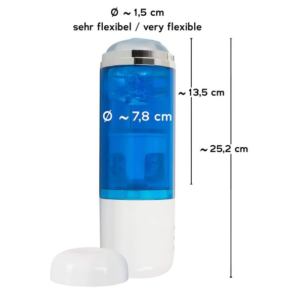 You2Toys - automatisk masturbator med rotation og stød - blå/hvid
