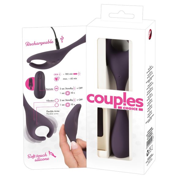 Couples Choice - vibrator til par - 2 motorer - genopladelig - lilla