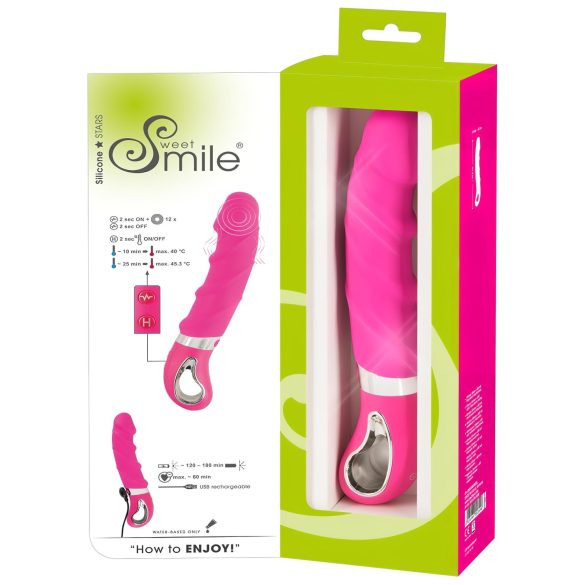 SMILE Soft - vibrator med varme - genopladelig - pink