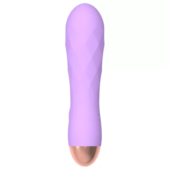 Cuties Mini - vibrator - genopladelig, vandtæt, rillet - lilla