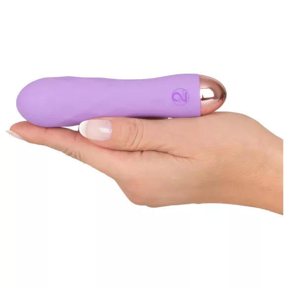 Cuties Mini - vibrator - genopladelig, vandtæt, rillet - lilla