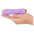 Cuties Mini - vibrator - genopladelig, vandtæt, rillet - lilla