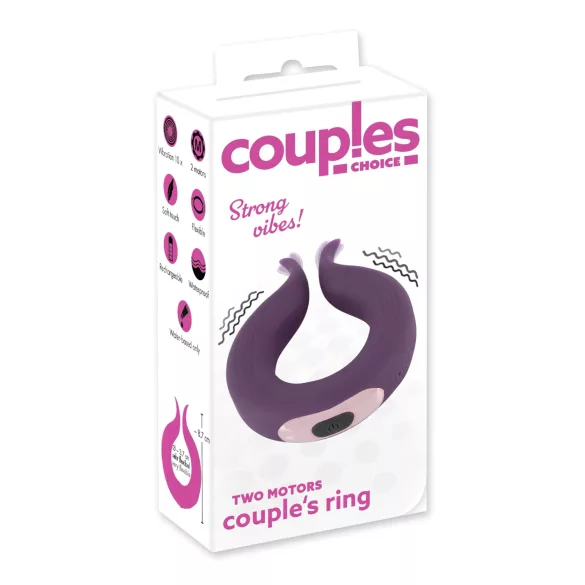 Couples Choice - penisring med 2 motorer - genopladelig - lilla