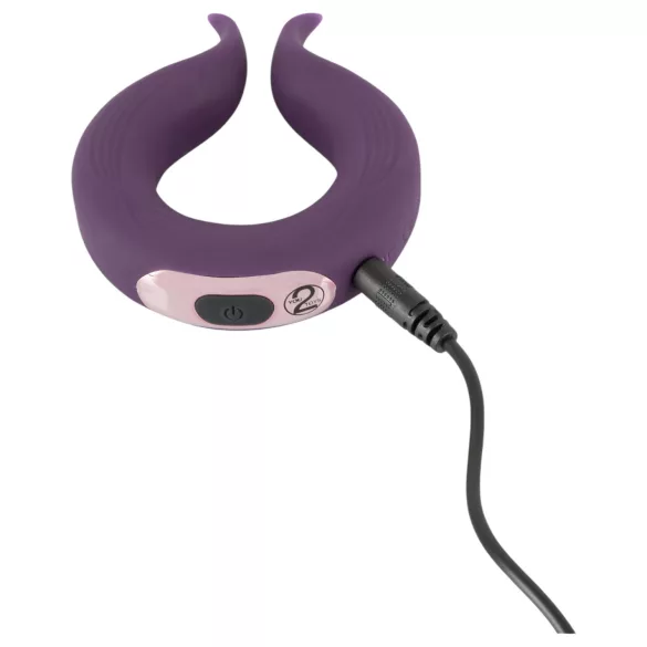 Couples Choice - penisring med 2 motorer - genopladelig - lilla
