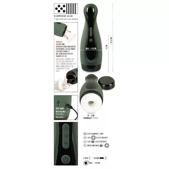 Rebel - masturbator - suge og vibrator funktion - genopladelig