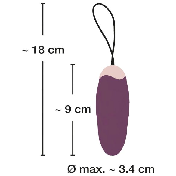 Javida Shaking Love - vibrerende æg med fjernbetjening - lilla