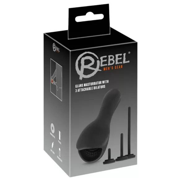 Rebel - penispumpe med vibrator og dilator - sort