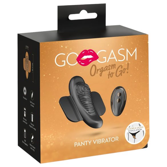 GoGasm Panty - genopladelig, trådløs klitorisvibrator (sort)