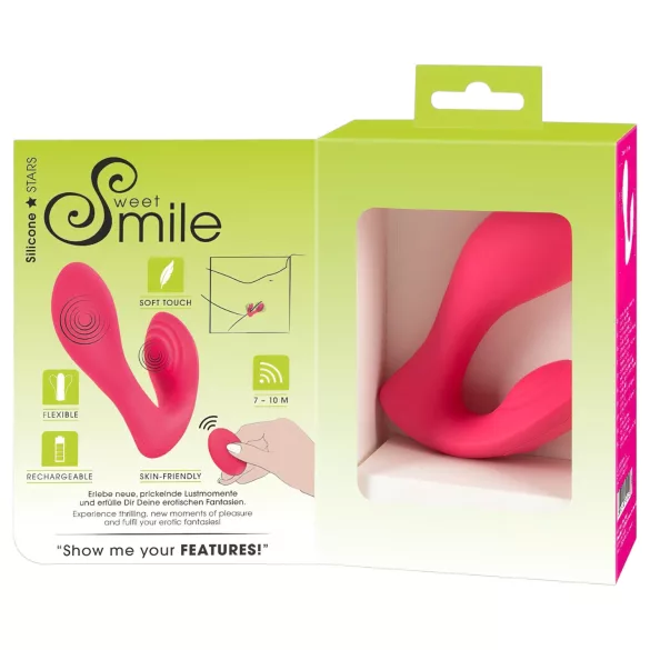SMILE - trussevibrator med fjernbetjening - genopladelig - pink