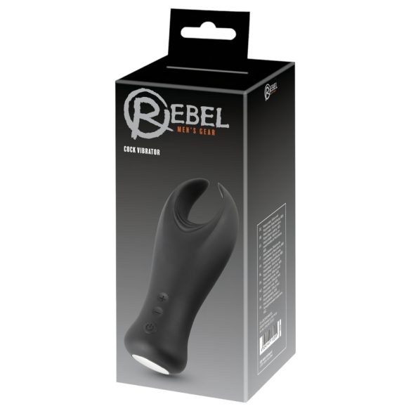 Rebel - penishovedvibrator med vibration - sort