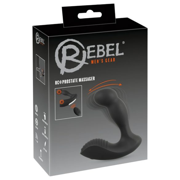 Rebel - prostata vibrator med fjernbetjening - genopladelig - sort