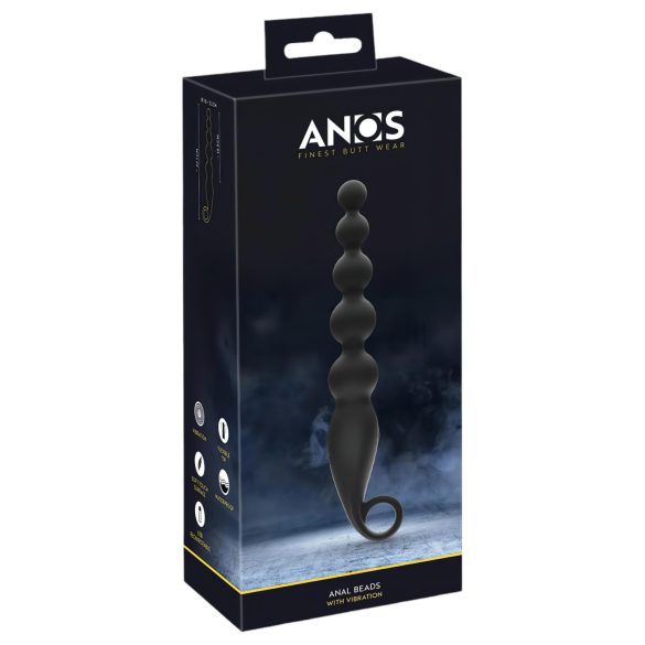 ANOS - analperlekæde vibrator - sort