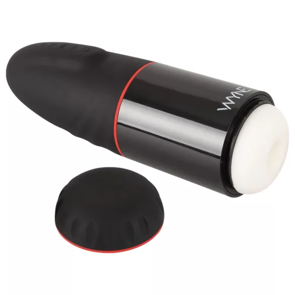 WYNE 02 - masturbator med vibration og sug - genopladelig - sort/hvid