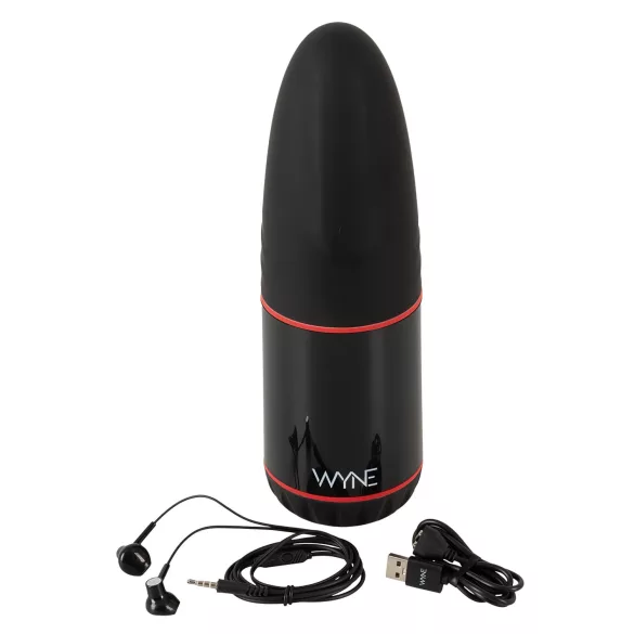 WYNE 02 - masturbator med vibration og sug - genopladelig - sort/hvid