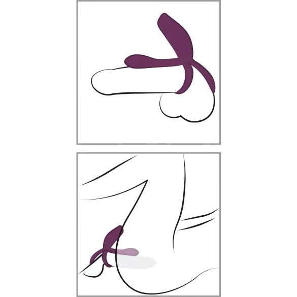 Couples Choice - penisring med fjernbetjening - genopladelig - lilla