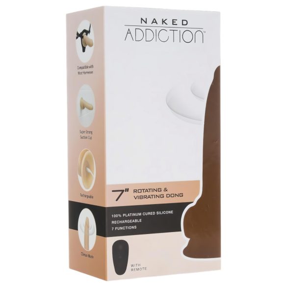Naked Addiction Rotating 7 - roterende vibrator (18cm) - naturlig