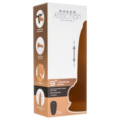   Naked Addiction Thrusting 9 - stødende vibrator - mørk (23cm)