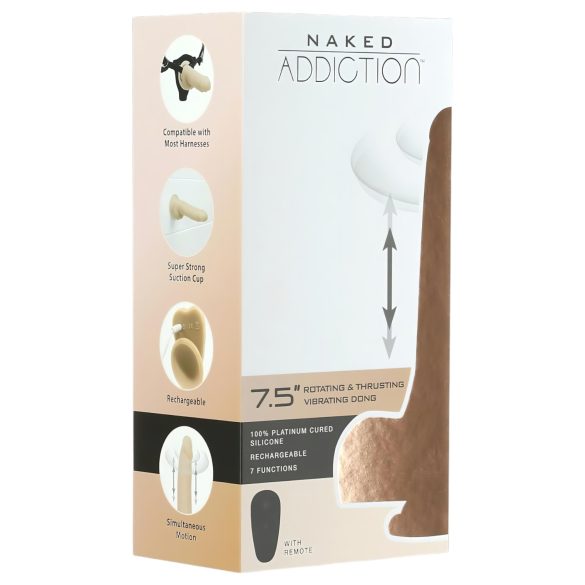 Naked Addiction - lukkende vibrator - thrust funktion - 19cm - natur