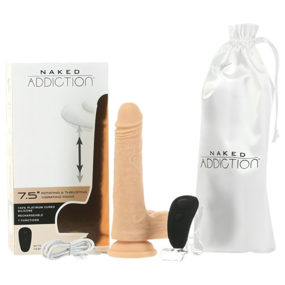 Naked Addiction - lukkende vibrator - thrust funktion - 19cm - natur