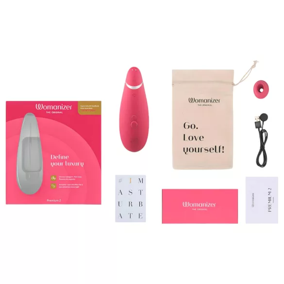 Womanizer Premium 2 - klitorisvibrator med lufttryksbølger - pink
