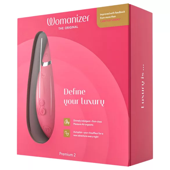 Womanizer Premium 2 - klitorisvibrator med lufttryksbølger - pink