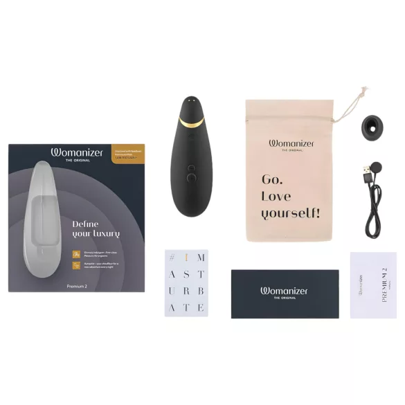 Womanizer Premium 2 - klitorisvibrator med lufttryk - sort