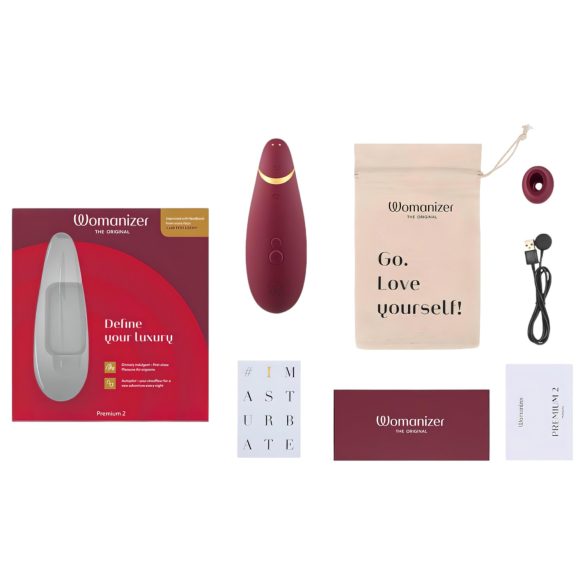 Womanizer Premium 2 - klitorisvibrator med lufttryk - rød