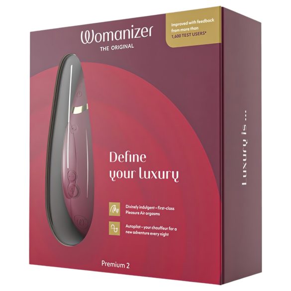 Womanizer Premium 2 - klitorisvibrator med lufttryk - rød