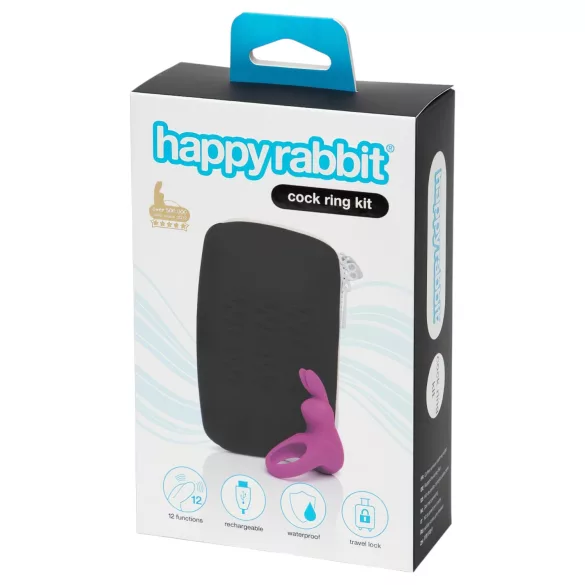 Happyrabbit - Vibrerende penisring med opbevaring - Silikone lilla