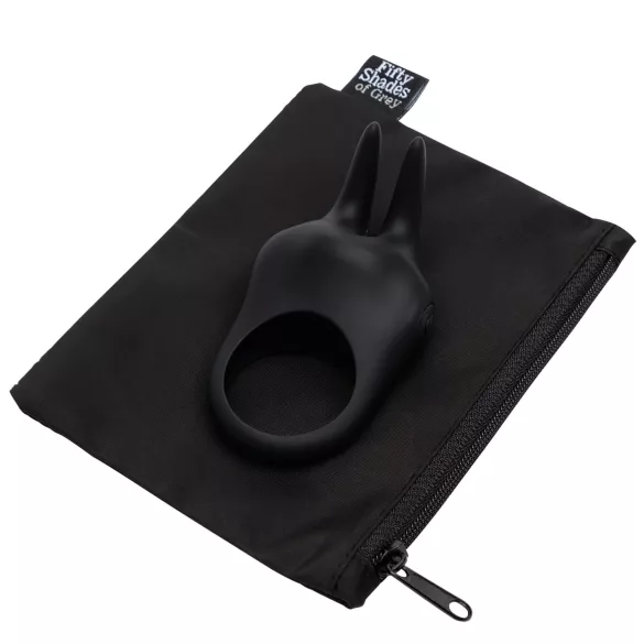 Fifty Shades - Kælen penisring med klitorisstimulator (sort)
