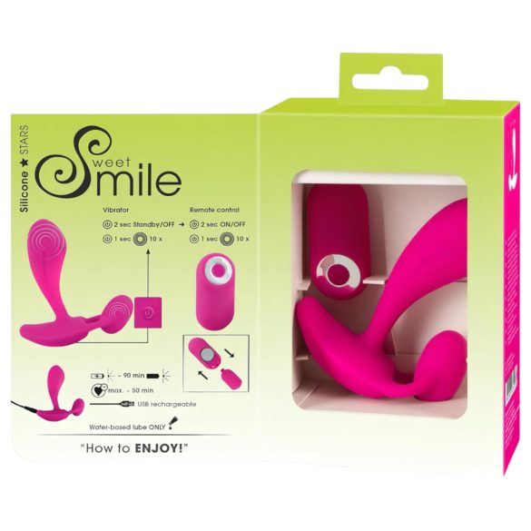 SMILE RC - genopladelig G-punkts vibrator med fjernbetjening (pink)
