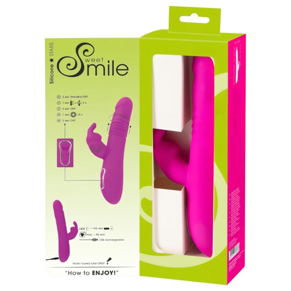 SMILE Rabbit - rabbit vibrator med klitorisarm og thrust/rotation - pink