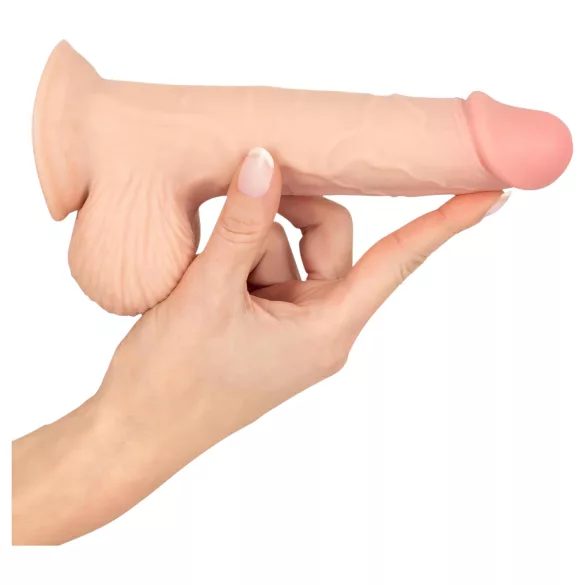 Nature Skin - dildo med hud - 19 cm (naturfarvet)