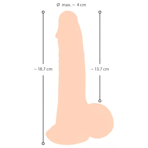 Nature Skin - dildo med hud - 19 cm (naturfarvet)