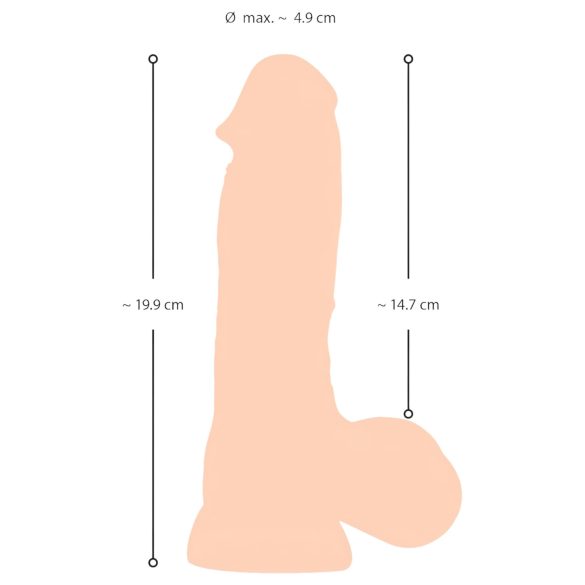 Nature Skin - dildo med hud - 20cm - natur