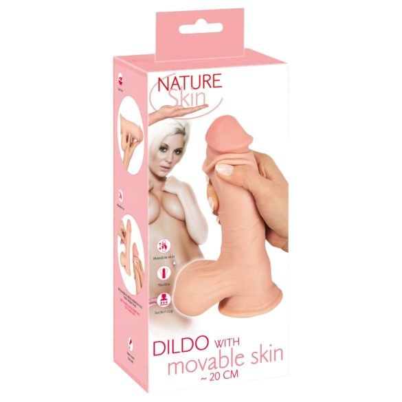 Nature Skin - dildo med hud - 20cm - natur
