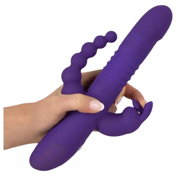 SMILE Triple - vibrator med tre arme og rotation/stød - genopladelig - lilla