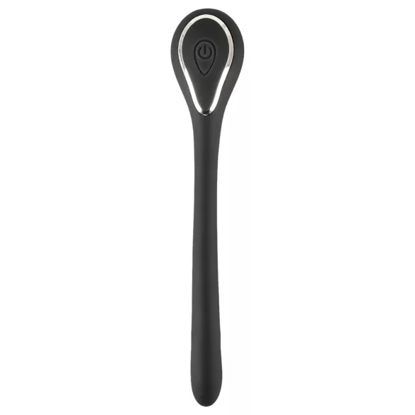 Penisplug dilator - genopladelig, vibrerende dilator (1 cm, sort)