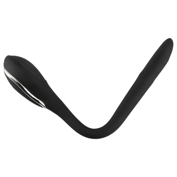 Penisplug dilator - genopladelig, vibrerende dilator (1 cm, sort)