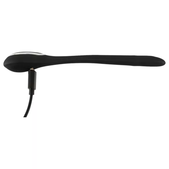 Penisplug dilator - genopladelig, vibrerende dilator (1 cm, sort)