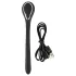 Penisplug dilator - genopladelig, vibrerende dilator (1 cm, sort)