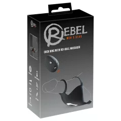 Rebel - penisring med kuglevibrator - genopladelig - sort