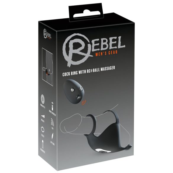 Rebel - Genopladelig Penisring og Testikelvibrator (sort)