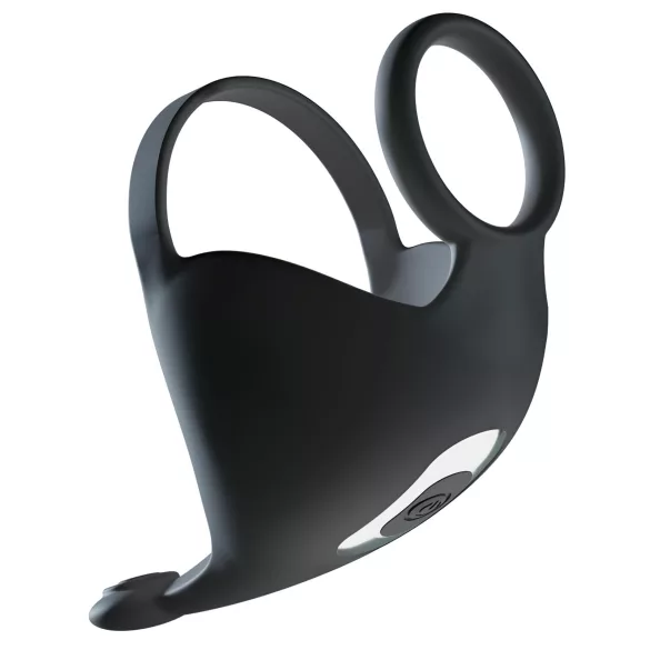 Rebel - penisring med kuglevibrator - genopladelig - sort