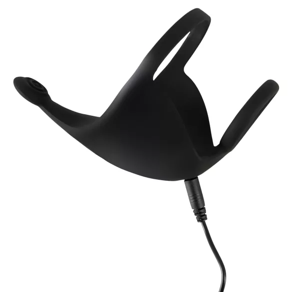 Rebel - penisring med kuglevibrator - genopladelig - sort
