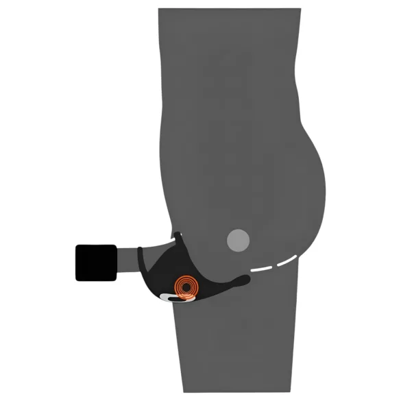 Rebel - penisring med kuglevibrator - genopladelig - sort