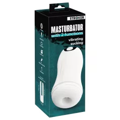   Stroker - masturbator med sugefunktion og vibration - genopladelig - hvid